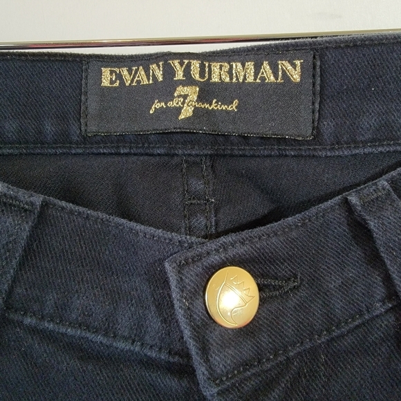 7FAM x EVAN YURMAN ROXANNE Jeans Sz 29 Black Mid Rise Skinny Goth Wimshygoth USA - Picture 5 of 12